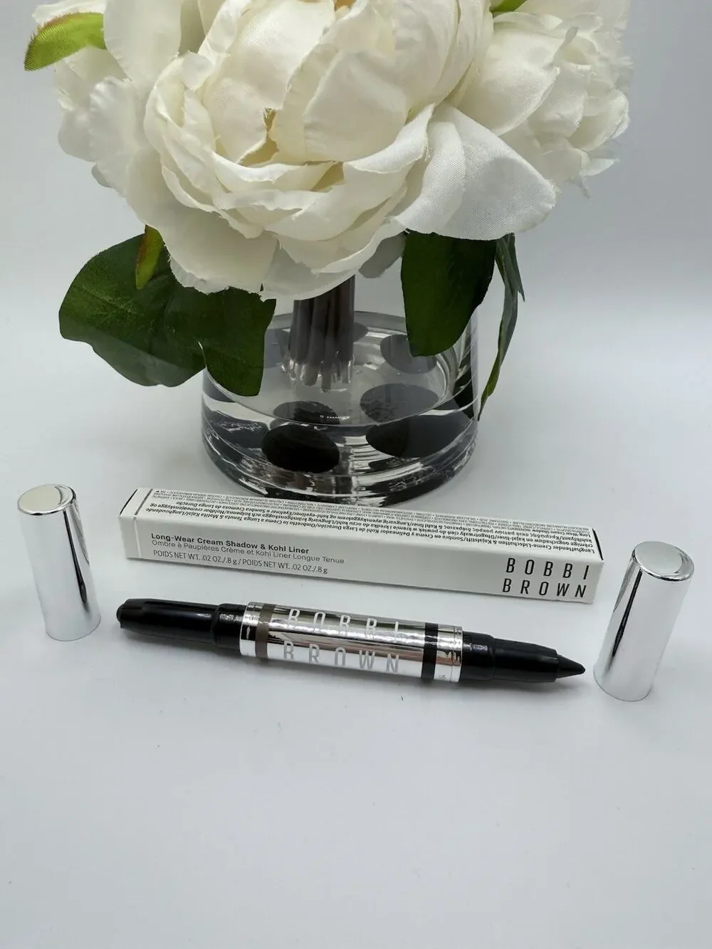 Bobbi Brown Long Wear Cream Shadow Kohl liner Pewter Shimmer /Black Velvet Matte